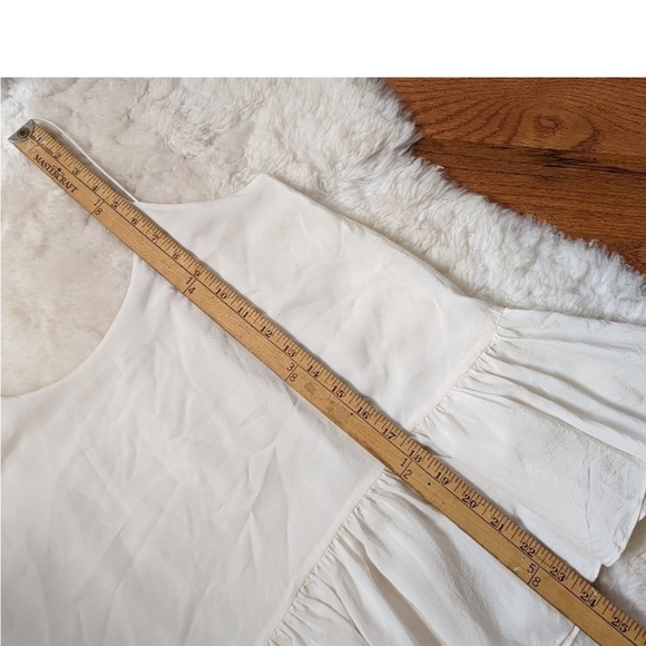 EUC Club Monaco white 100% silk peplum camisole size XS - Picture 6 of 9